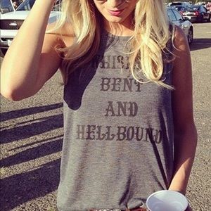Whiskey bent and hell bound muscle tank